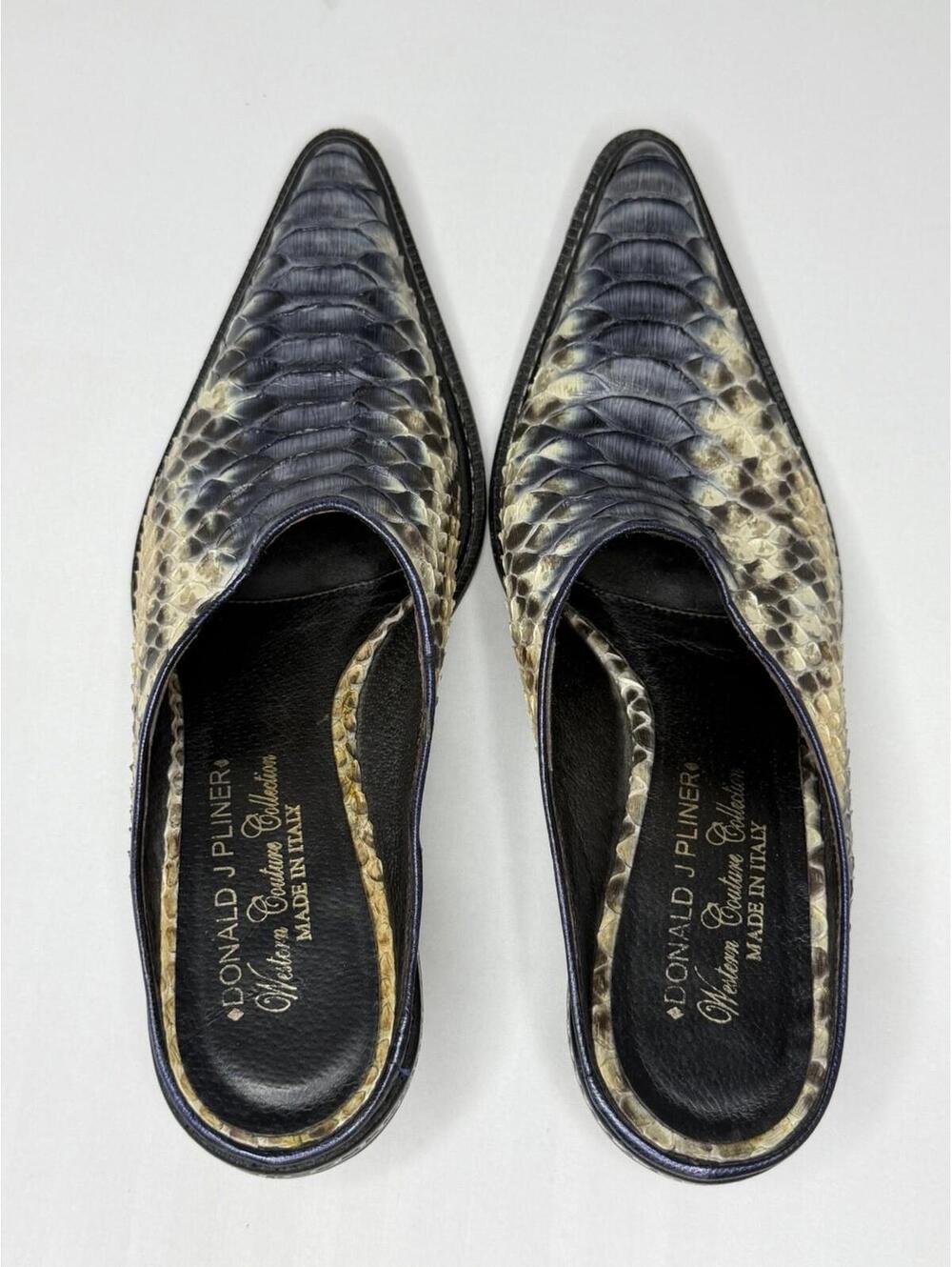 Donald J Pliner Size 6M Snake Skin Western Couture Collection Mule Italy P73C - Picture 2 of 14